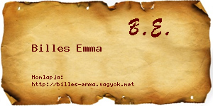 Billes Emma névjegykártya